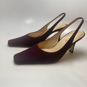 Elegant Burgundy Slingback Heels